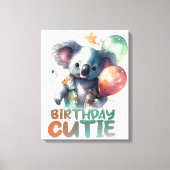Birthday Koala Design Canvas Afdruk (Voorkant)