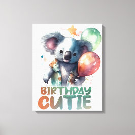 Birthday Koala Design Canvas Afdruk
