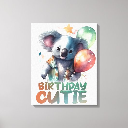 Birthday Koala Design Canvas Afdruk (Voorkant)
