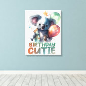 Birthday Koala Design Canvas Afdruk (Insitu (Houten vloer))