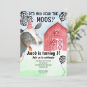 Birthday Koe van kinderen Uitnodiging (Staand voorkant)