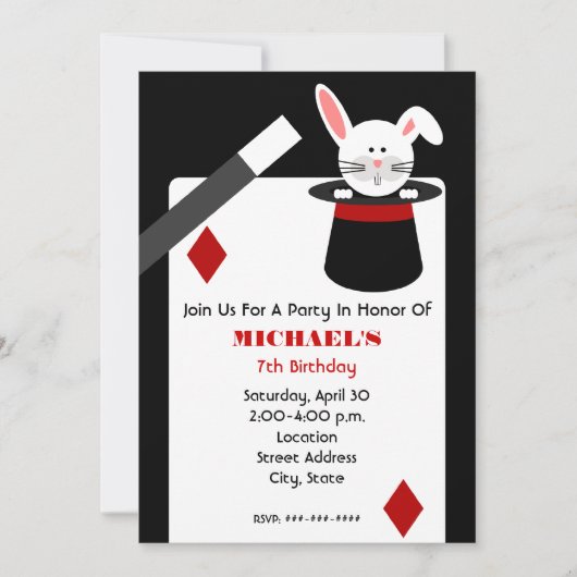 Birthday - konijn in Pet en speelkaart Kaart (Voorkant)