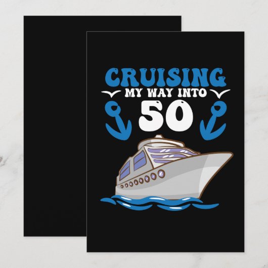 Birthday kruising My Way in 50 Kaart (Voorkant / Achterkant)