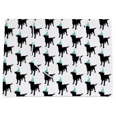 Birthday Labrador Black Dog in Party Pet Groot Cadeauzakje (Voorkant)