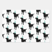 Birthday Labrador Black Dog in Party Pet Inpakpapier Vel (Voorkant 3)