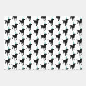 Birthday Labrador Black Dog in Party Pet Inpakpapier Vel (Voorkant 2)