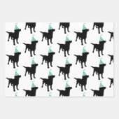 Birthday Labrador Black Dog in Party Pet Inpakpapier Vel (Voorkant)