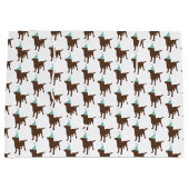 Birthday Labrador Chocolate Dog in Party Pet Groot Cadeauzakje (Voorkant)
