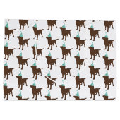Birthday Labrador Chocolate Dog in Party Pet Groot Cadeauzakje (Achterkant)
