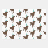 Birthday Labrador Chocolate Dog in Party Pet Inpakpapier Vel (Voorkant)