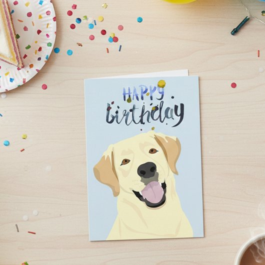 Birthday Labrador Lab Retriever Yellow Kaart