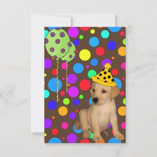 Birthday Labrador Puppy Spots Balloons 2 Kaart (Voorkant)