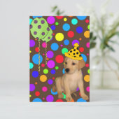 Birthday Labrador Puppy Spots Balloons 2 Kaart (Staand voorkant)