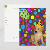 Birthday Labrador Puppy Spots Balloons 2 Kaart (Voorkant / Achterkant)