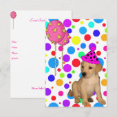 Birthday Labrador Puppy Spots Balloons Kaart (Voorkant / Achterkant)
