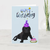 Birthday Labrador Retriever Lab Black Puppy Kaart (Voorkant)
