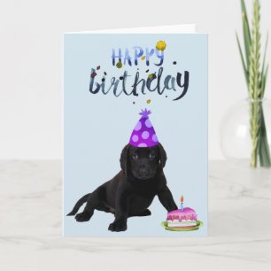 Birthday Labrador Retriever Lab Black Puppy Kaart