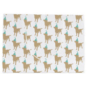 Birthday Labrador Yellow Dog in Party Pet Groot Cadeauzakje (Achterkant)