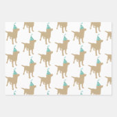 Birthday Labrador Yellow Dog in Party Pet Inpakpapier Vel (Voorkant)