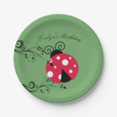 Birthday Lady Bug Paper Borden Ladybug Papieren Bordje (Voorkant)