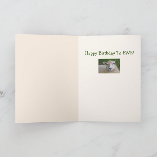 Birthday lammeren en schapenpoëzie kaart (Binnen)