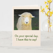 Birthday lammeren en schapenpoëzie kaart (Gele Bloem)