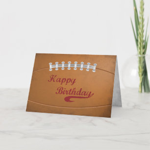Birthday Large Grunge Football for Sports Fan Kaart