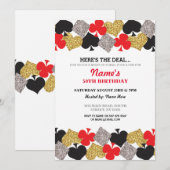 Birthday Las Vegas Casino Night Party Invitation Kaart (Voorkant / Achterkant)