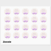 Birthday lavender bow ivory ronde sticker (Vel)