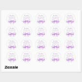 Birthday lavender bow ronde sticker (Vel)