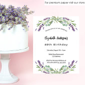 Birthday lavender eucalyptus budget uitnodiging flyer