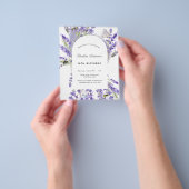 Birthday lavender floral budget uitnodiging flyer (Hand)