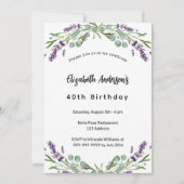Birthday lavender florals eucalyptus greenery kaart (Voorkant)