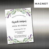 Birthday lavender florals eucalyptus greenery magnetische uitnodiging