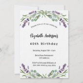 Birthday lavender florals eucalyptus luxe kaart (Voorkant)