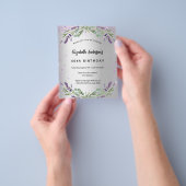 Birthday lavender Silver-begrotingsuitnodiging Flyer (Hand)