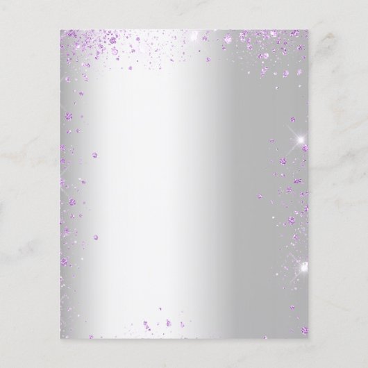 Birthday lavender Silver-begrotingsuitnodiging Flyer (Achterkant)