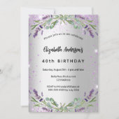 Birthday lavender Silver Eucalyptus greenery Kaart (Voorkant)