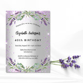 Birthday lavender Silver Eucalyptus luxe Kaart