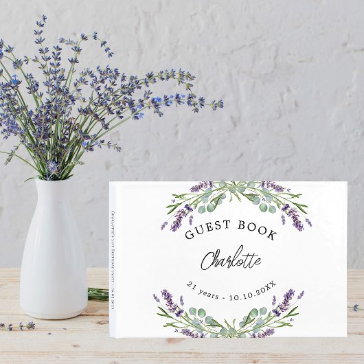 Birthday lavender violet floras eucalyptus gastenboek