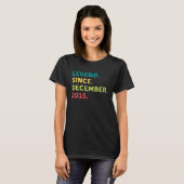 Birthday Legend 2015 December Gezegde Retro Celebr T-shirt (Voorkant volledig)