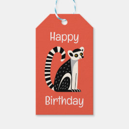 Birthday Lemur Cadeaulabel