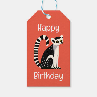Birthday Lemur Cadeaulabel
