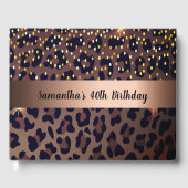 Birthday leopard animal roos gold name name gastenboek (Voorkant)