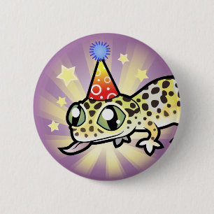 Birthday Leopard Gecko Ronde Button 5,7 Cm