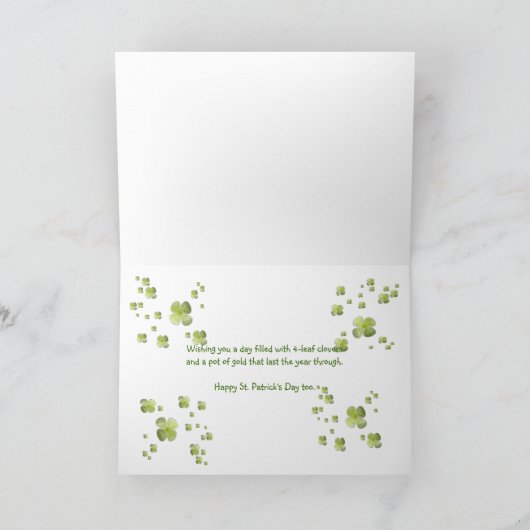 Birthday Leprechaun Kaart (Binnen)