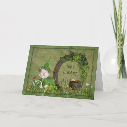 Birthday Leprechaun Kaart (Voorkant)