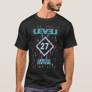 Birthday Level 27 jaar gaming gebruikt T-shirt