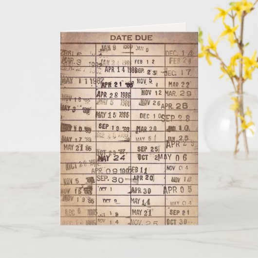 Birthday Library Card Kaart (Gele Bloem)