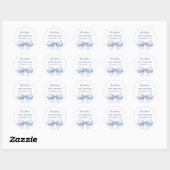 Birthday light blue bow ronde sticker (Vel)